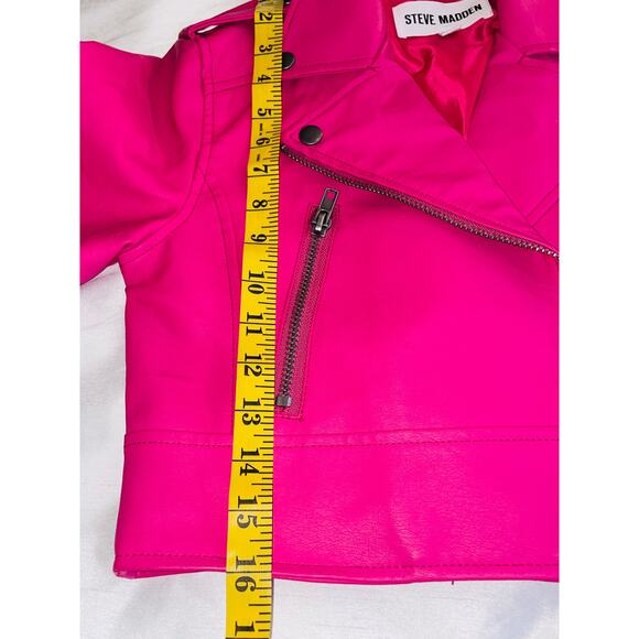 Steve Madden Cropped Faux Leather Motorcycle Moto Jacket - Women's Size XS - Picture 6 of 8